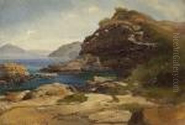 Fjordlandschaft. Oil Painting by Friedrich I Preller