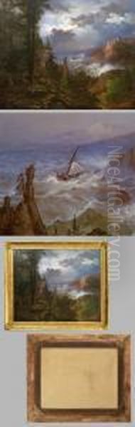 Romantische Kustenlandschaft Oil Painting by Friedrich I Preller