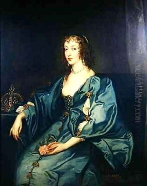 Queen Henrietta Maria Oil Painting by Sir Anthony Van Dyck