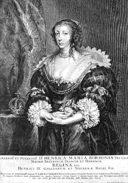 Portrait of Henrietta Maria 1609-69 Queen of England Oil Painting by Sir Anthony Van Dyck