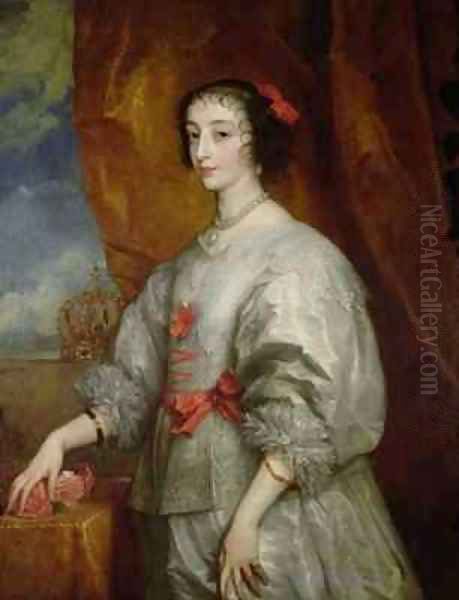 Queen Henrietta Maria 2 Oil Painting by Sir Anthony Van Dyck