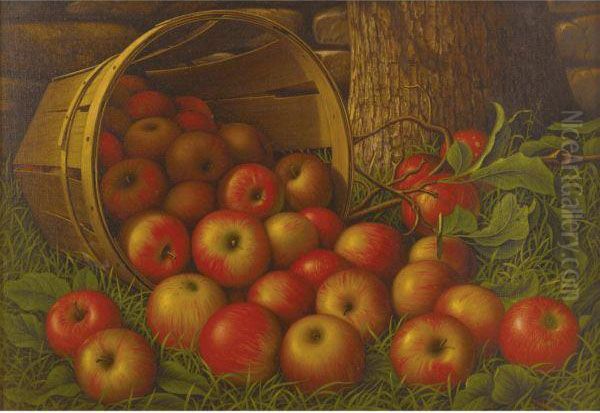 Basket Of Apples Oil Painting by Levi Wells Prentice