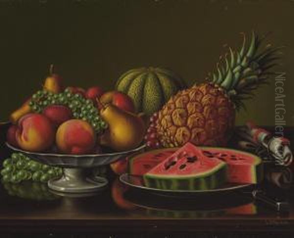 Still Life With Fruit Oil Painting by Levi Wells Prentice