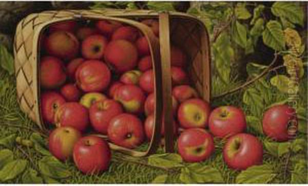 Basket Of Apples Oil Painting by Levi Wells Prentice