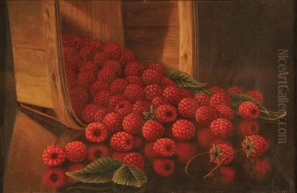 Basket Of Spilled Raspberries Oil Painting by Levi Wells Prentice