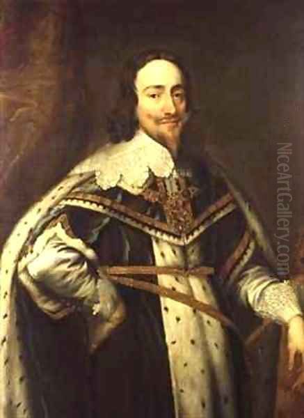 King Charles I 1600-49 in Garter Robes Oil Painting by Sir Anthony Van Dyck