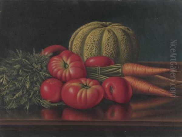 Still Life With Vegetables Oil Painting by Levi Wells Prentice