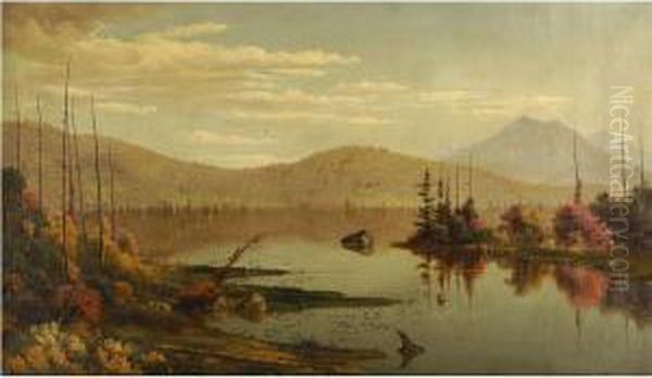 A Lake In The Mountains Oil Painting by Levi Wells Prentice