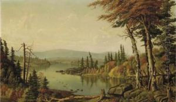 Raquette Lake Oil Painting by Levi Wells Prentice