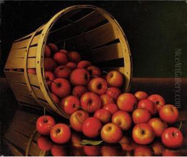 A Basket Of Apples Oil Painting by Levi Wells Prentice