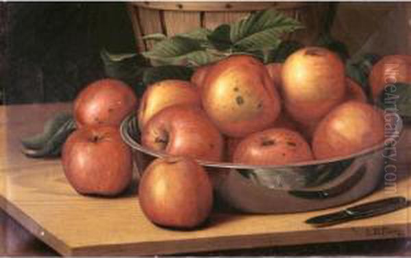 Still Life With Apples Oil Painting by Levi Wells Prentice