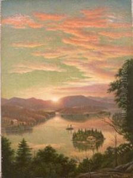 Sunset Oil Painting by Levi Wells Prentice