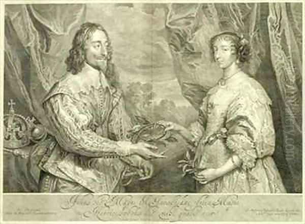 Charles I 1600-49 and Henrietta Maria 1609-69 Oil Painting by Sir Anthony Van Dyck