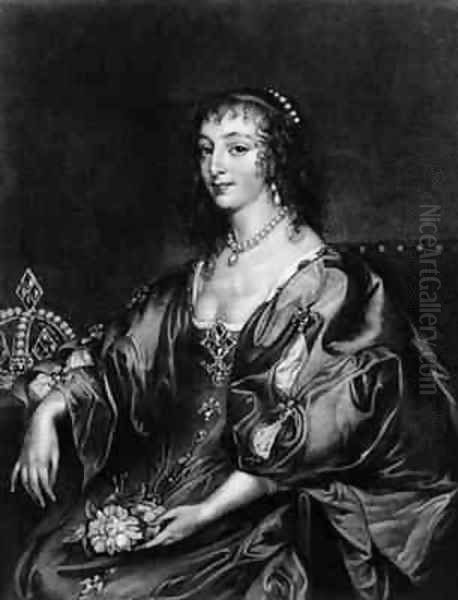 Henrietta Maria 1609-69 Oil Painting by Sir Anthony Van Dyck