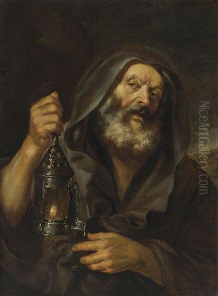 Diogenes With His Lantern, In Search Of An Honest Man Oil Painting by Mattia Preti