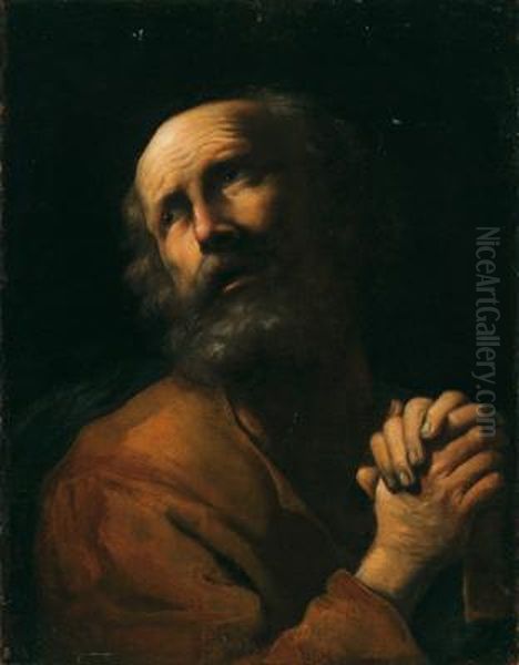 San Pietro Penitente Oil Painting by Mattia Preti