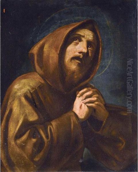 Saint Francis At Prayer Oil Painting by Mattia Preti