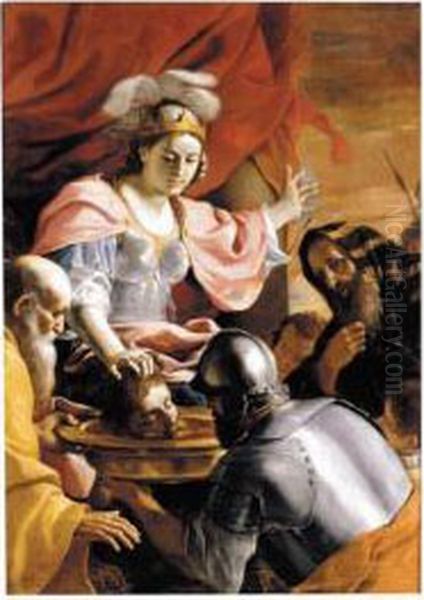 Queen Tomyris Receiving The Head Of Cyrus, King Of Persia Oil Painting by Mattia Preti