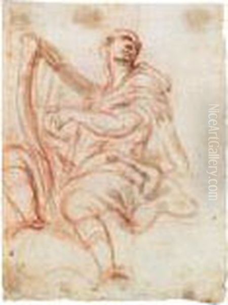 King David With His Harp Oil Painting by Mattia Preti