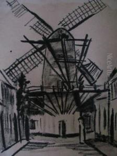 Le Moulin Oil Painting by August Preusse