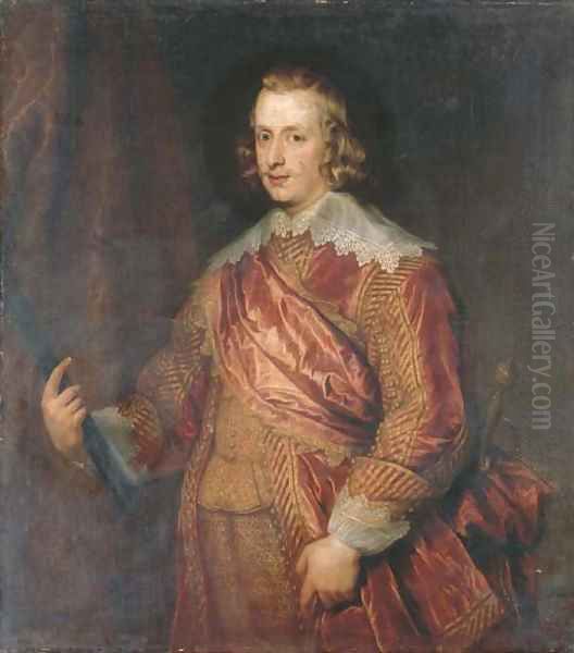 Portrait of the Cardinal-Infante Ferdinand of Spain (1609-1641), three-quarter-length, in a gold-embroidered doublet Oil Painting by Sir Anthony Van Dyck