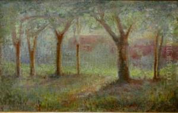 Paesaggio Boschivo Oil Painting by Gaetano Previati