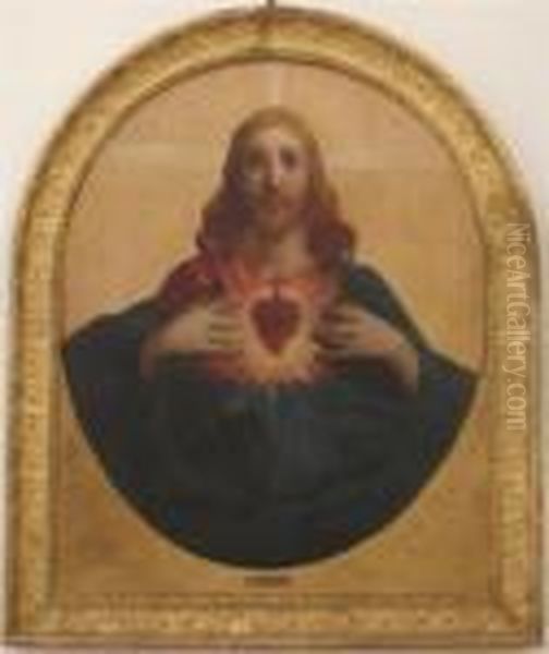 Sacro Cuore Digesu Oil Painting by Gaetano Previati