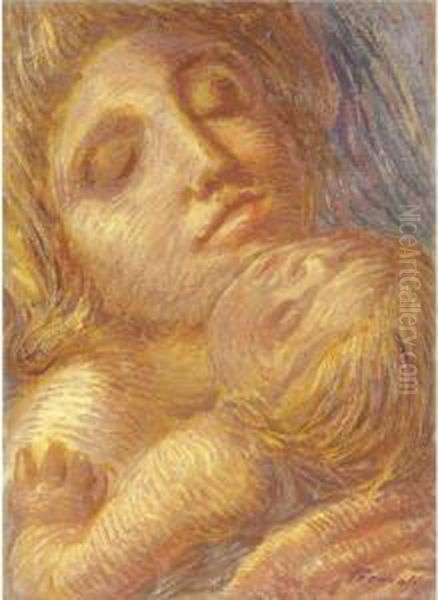 Testine Oil Painting by Gaetano Previati