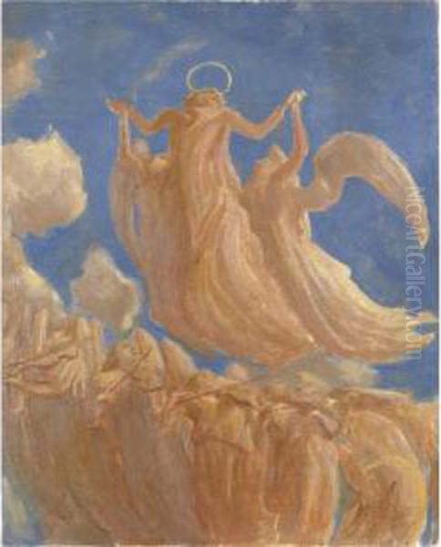 Assunzione Oil Painting by Gaetano Previati