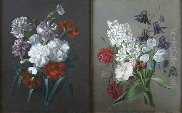 Bouquets De Fleurs Oil Painting by Jean Louis, Le Jeune Prevost