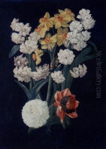 Flowers Oil Painting by Jean Louis, Le Jeune Prevost