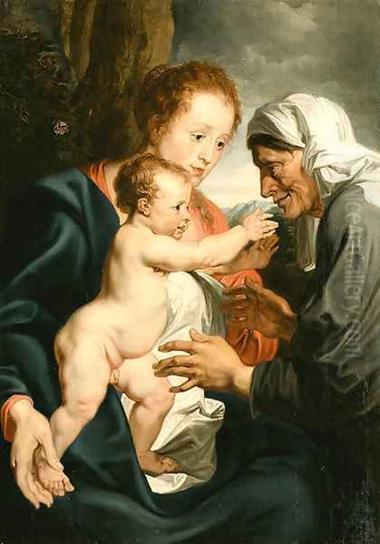 The Virgin and Child with Saint Anne 2 Oil Painting by Sir Anthony Van Dyck