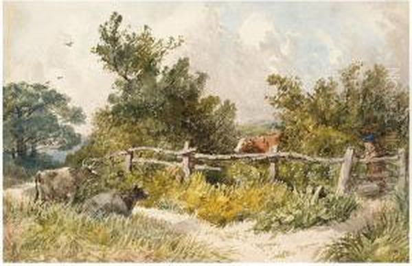 Landscape With Cattle And Boy Oil Painting by James Price