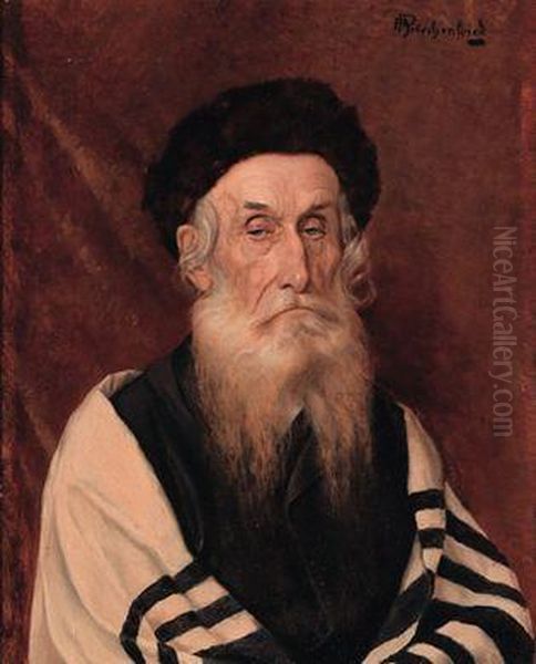 Nachdenklicher Rabbiner Oil Painting by Alois Heinrich Priechenfried