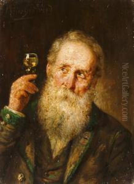 Prosit Oil Painting by Alois Heinrich Priechenfried