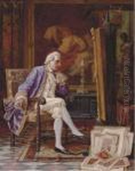 The Connoisseur Oil Painting by Alois Heinrich Priechenfried