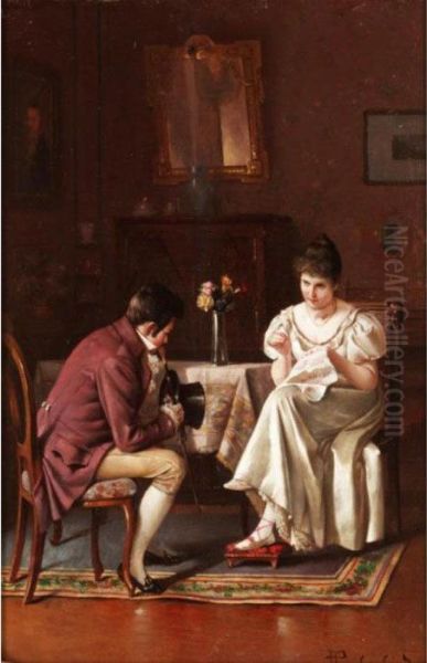 The Lovers' Tiff Oil Painting by Alois Heinrich Priechenfried