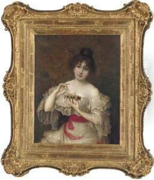 The Jewellery Box Oil Painting by Alois Heinrich Priechenfried