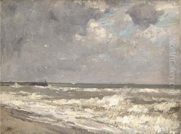 The Sea At Gorleston, Norfolk by Bertram Walter Priestman