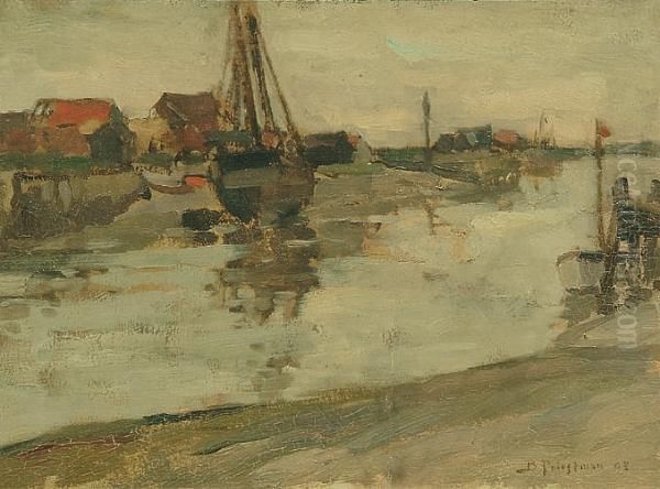 Harbour Scene by Bertram Walter Priestman