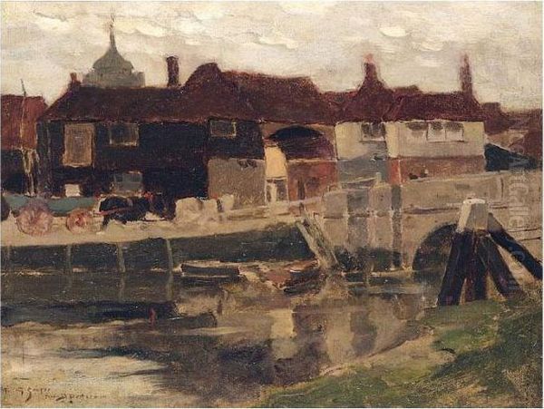 By The Stour - The Barbican Bridge by Bertram Walter Priestman