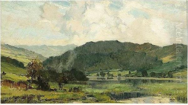 R.a. , The End Of Windermere, Signed With by Bertram Walter Priestman