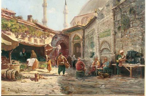 Le Souk Oil Painting by Francois Leon Prieur-Bardin