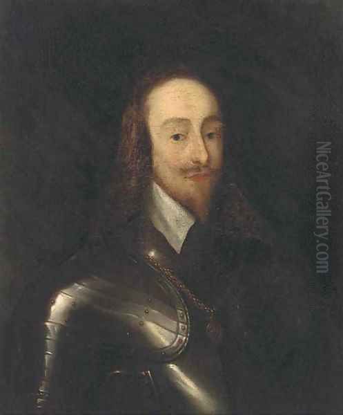 Portrait of King Charles I, bust-length, in armour Oil Painting by Sir Anthony Van Dyck