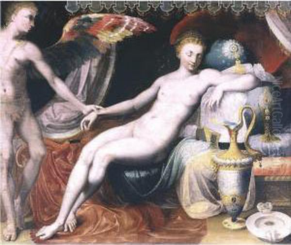 Venus And Cupid Oil Painting by Francesco Primaticcio