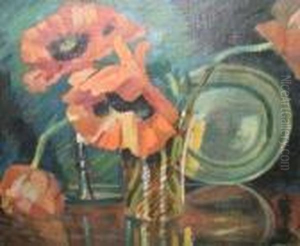 Nature Morte Aux Coquelicot Oil Painting by Andre Julien Prina