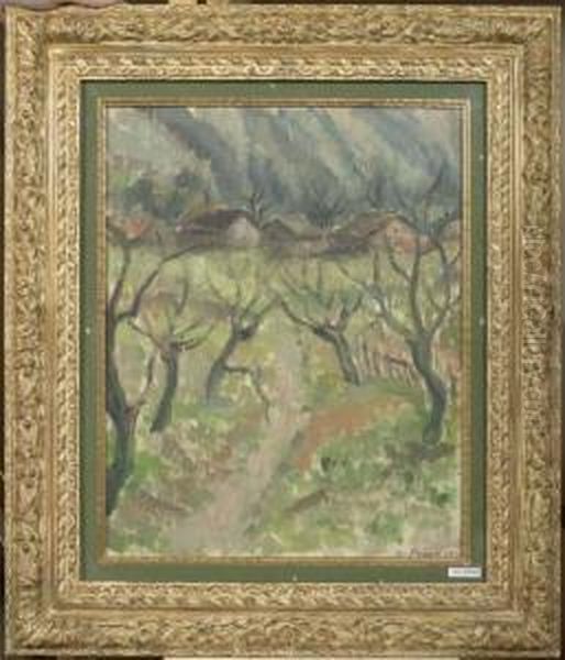 Landschaft Im Herbst. 1931. Oil Painting by Andre Julien Prina