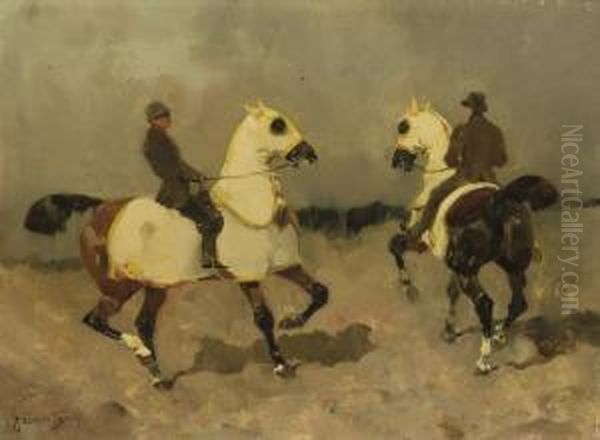 Chevaux Et Cavaliers Oil Painting by Rene Pierre Princeteau