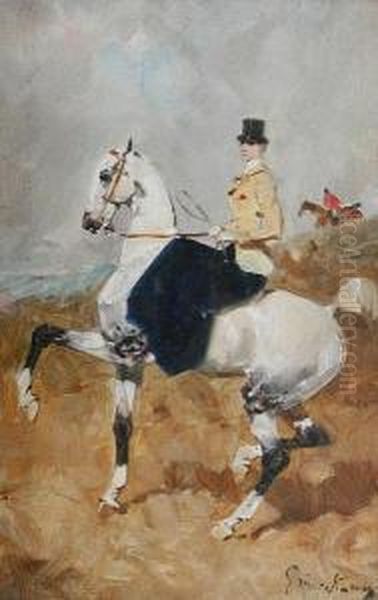 On The Chase Oil Painting by Rene Pierre Princeteau