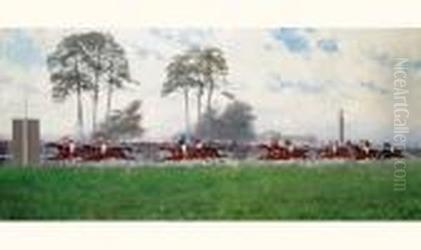 Chantilly 29 Mai 1892, L'arrivee Du Jockey Club Oil Painting by Rene Pierre Princeteau